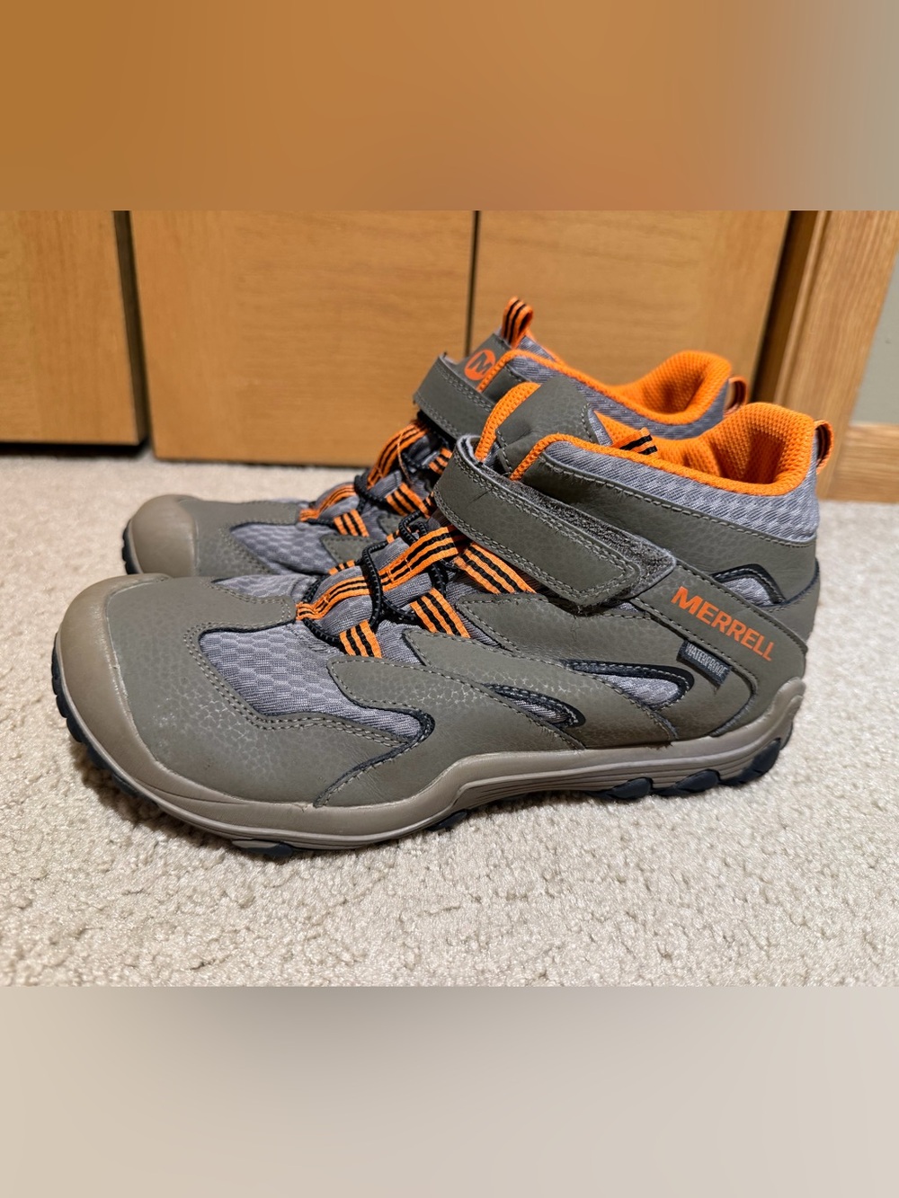 Merrell Kids Gray and Orange Hiking Boots